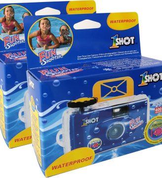 1 Shot Waterproof Disposable Camera - 35mm Underwater - 27 Exposures - ASA/ISO400 Color Film - Single-Use for Vacation, Snorkeling, Watersports - 2-Pack