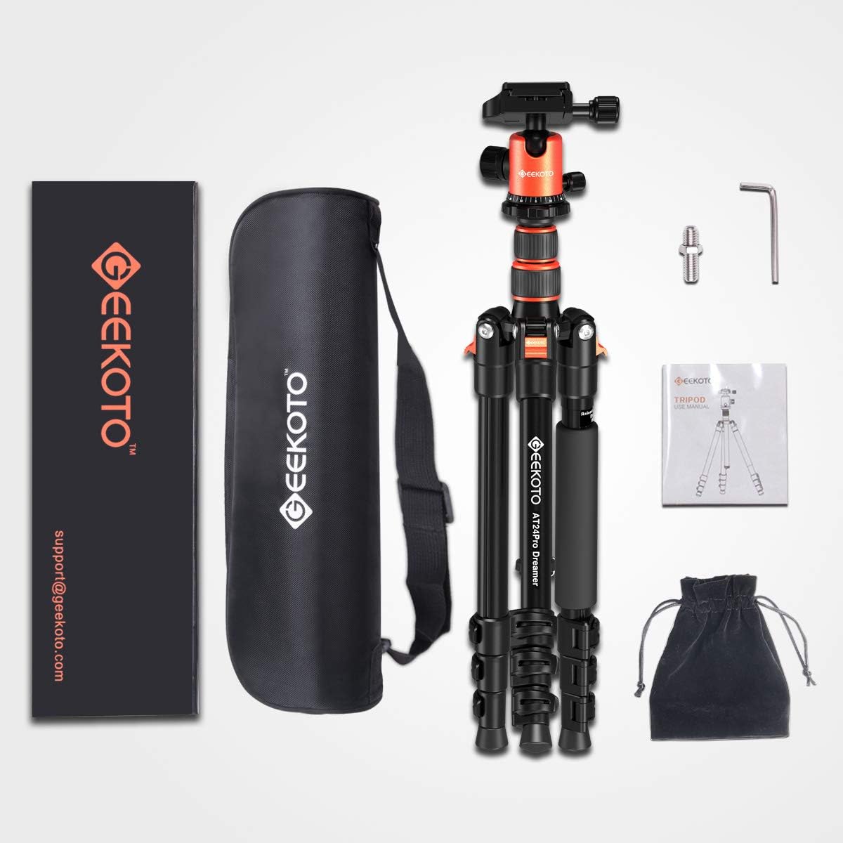 GEEKOTO 77’’ Tripod, Camera Tripod for DSLR, Compact Aluminum Tripod with 360 Degree Ball Head and 8kgs Load for Travel and Work - Image 9